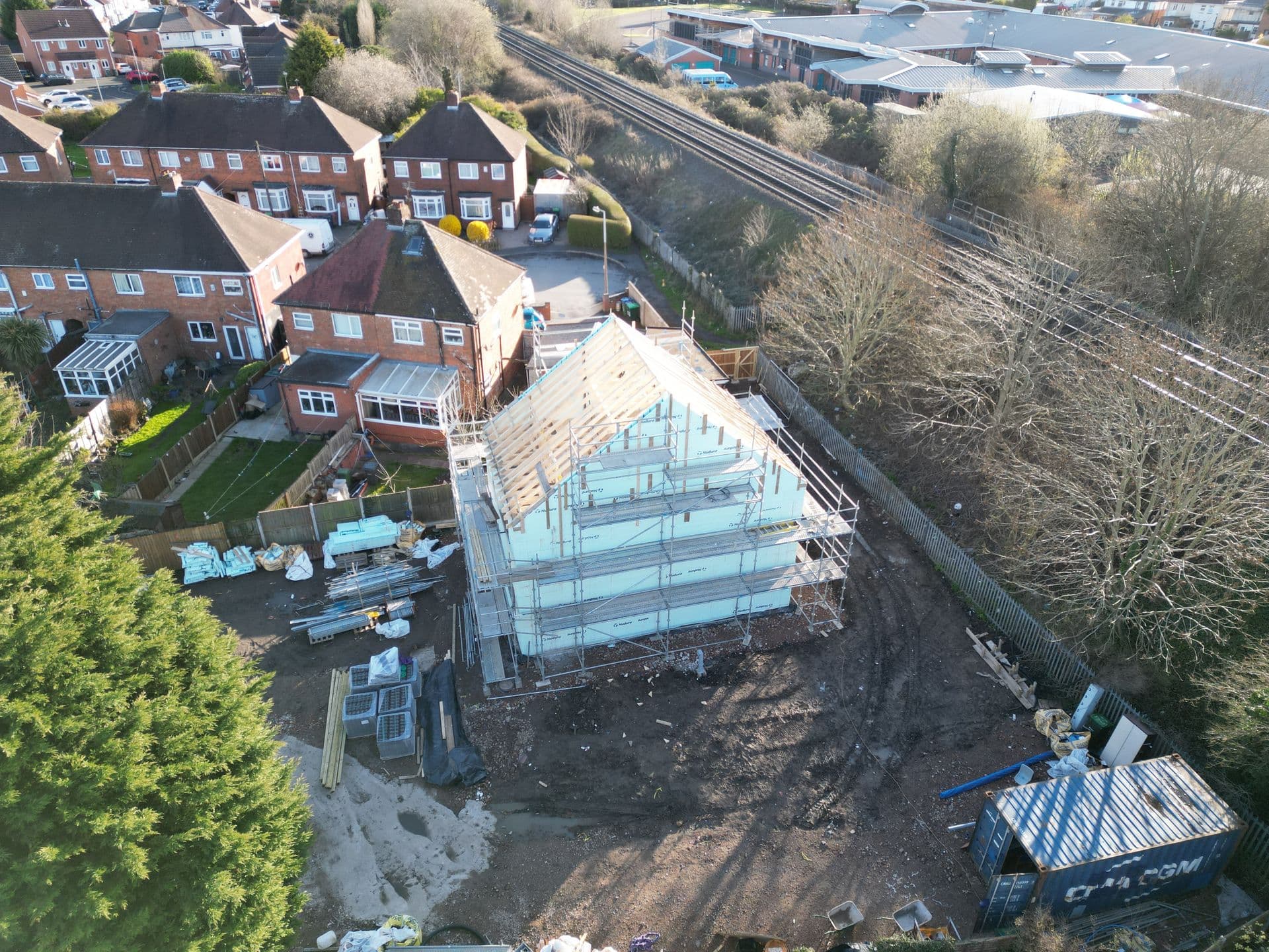 St Michael's Crescent — Nudura ICF walls complete, roof trusses being set